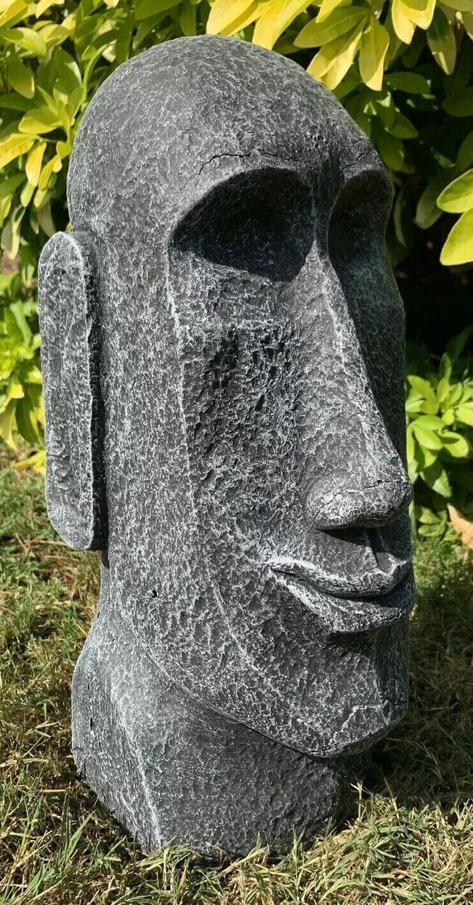 STONE GARDEN EASTER ISLAND HEAD MOAI TIKI  CONCRETE ORNAMENT