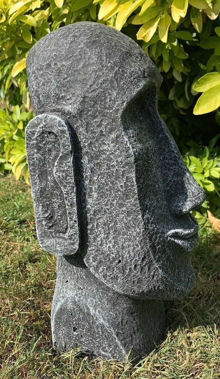 STONE GARDEN EASTER ISLAND HEAD MOAI TIKI  CONCRETE ORNAMENT