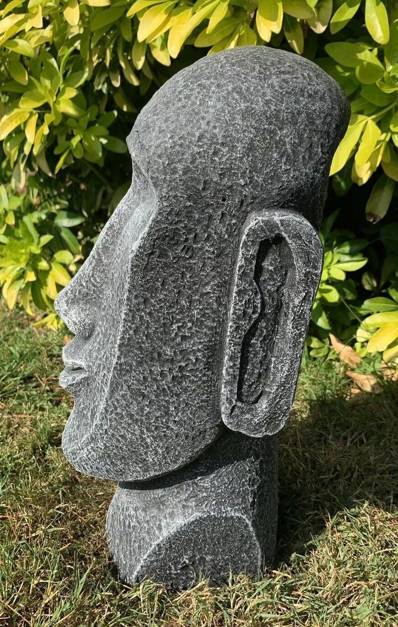 STONE GARDEN EASTER ISLAND HEAD MOAI TIKI  CONCRETE ORNAMENT