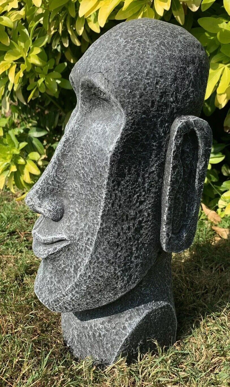 STONE GARDEN EASTER ISLAND HEAD MOAI TIKI  CONCRETE ORNAMENT