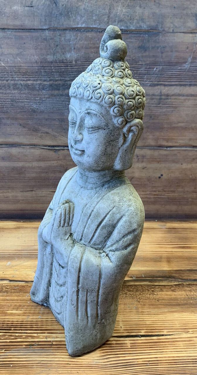 STONE GARDEN LARGE STANDING PRAYING BUDDHA STATUE  GIFT ORNAMENT