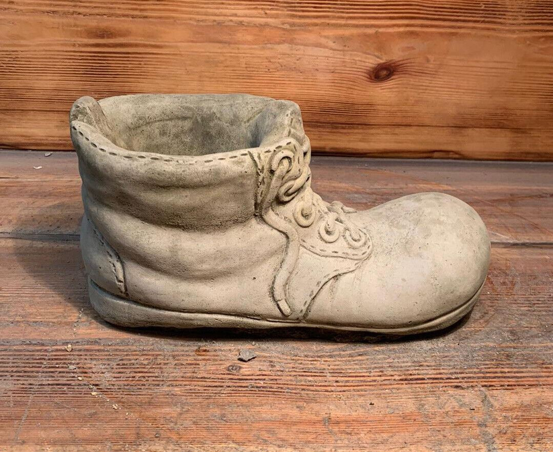 STONE GARDEN DETAILED BOOT PLANTER  CONCRETE ORNAMENT