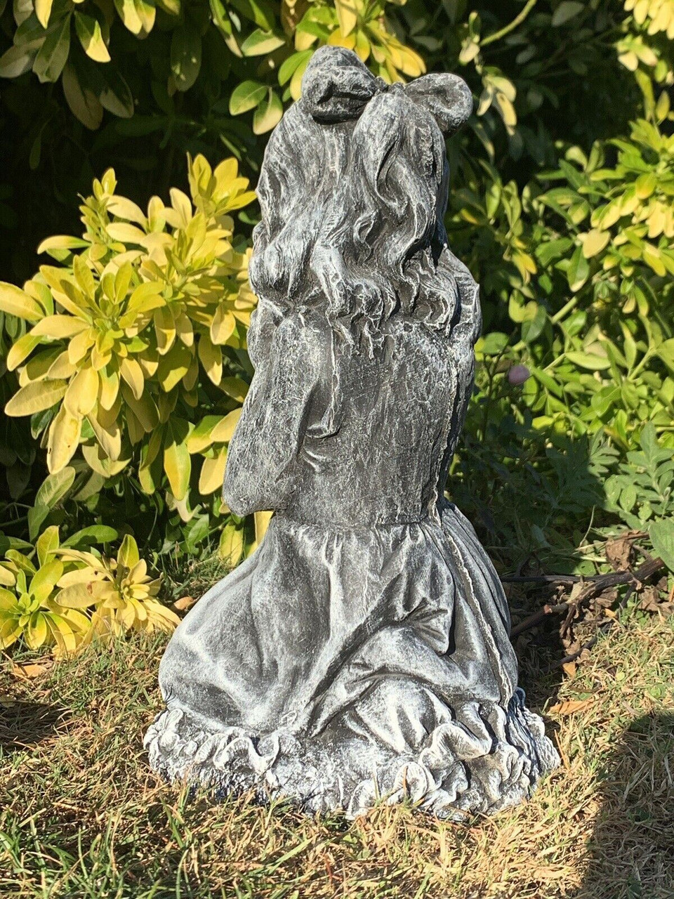 STONE  GARDEN CUTE PRAYING GIRL LARGE STATUE ORNAMENT