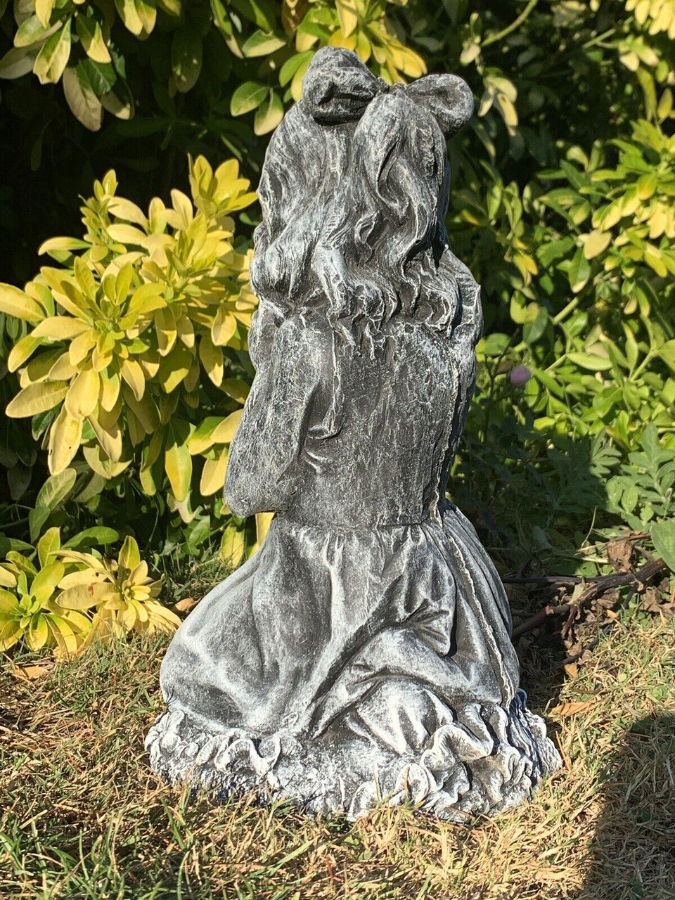 STONE  GARDEN CUTE PRAYING GIRL LARGE STATUE ORNAMENT