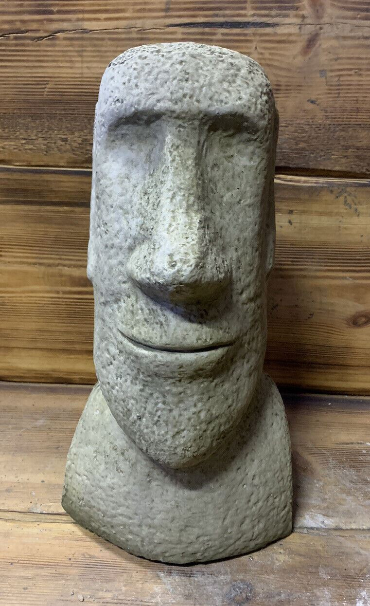 STONE GARDEN EASTER  ISLAND HEAD / MOAI / TIKI CONCRETE ORNAMENT