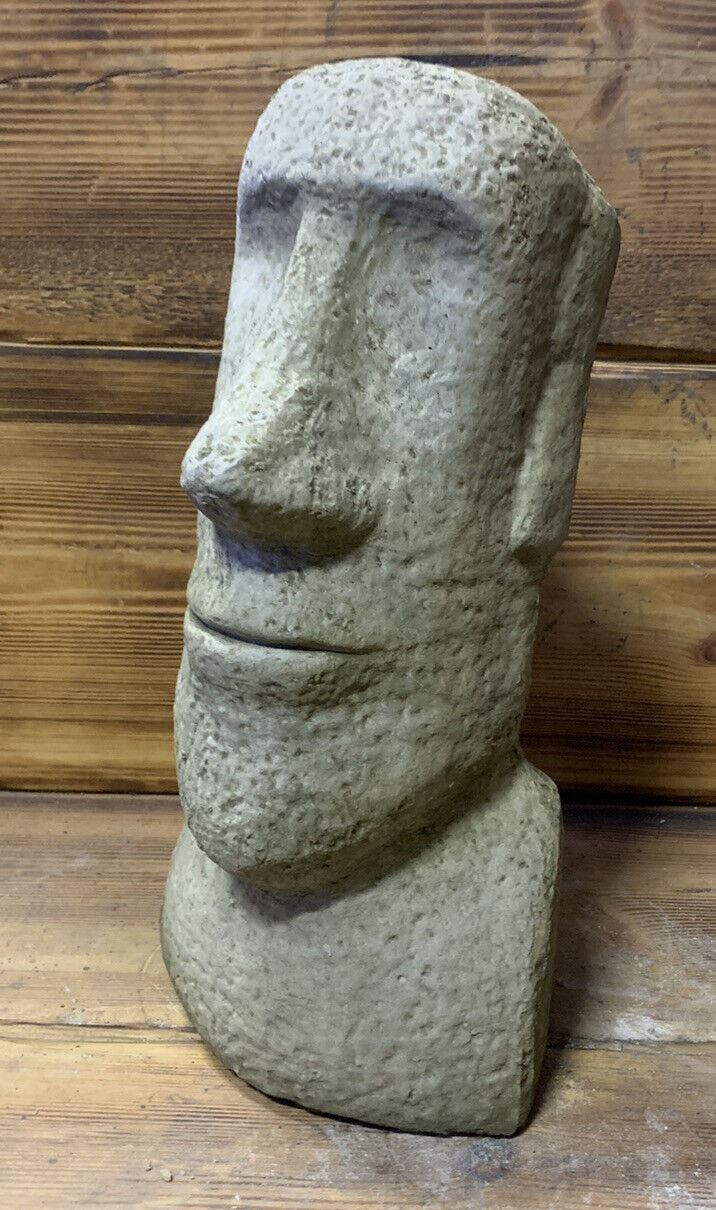 STONE GARDEN EASTER  ISLAND HEAD / MOAI / TIKI CONCRETE ORNAMENT