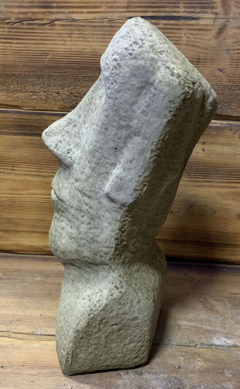 STONE GARDEN EASTER  ISLAND HEAD / MOAI / TIKI CONCRETE ORNAMENT