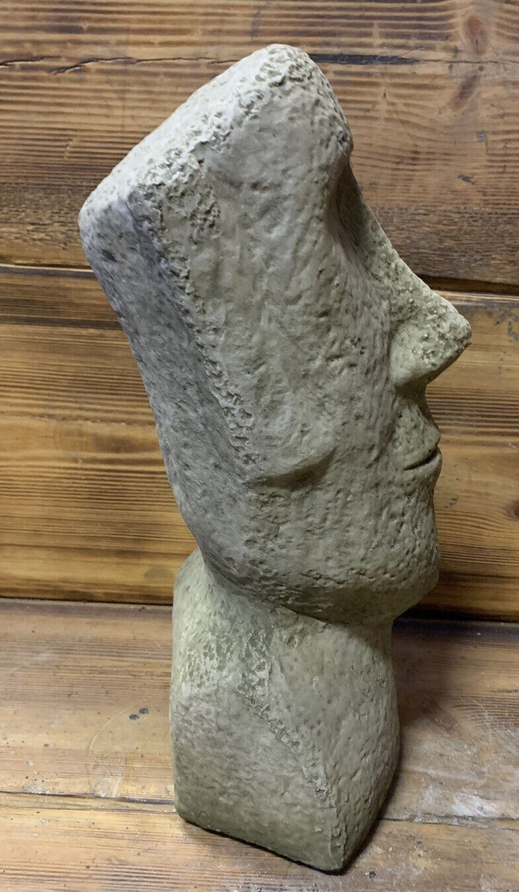 STONE GARDEN EASTER  ISLAND HEAD / MOAI / TIKI CONCRETE ORNAMENT