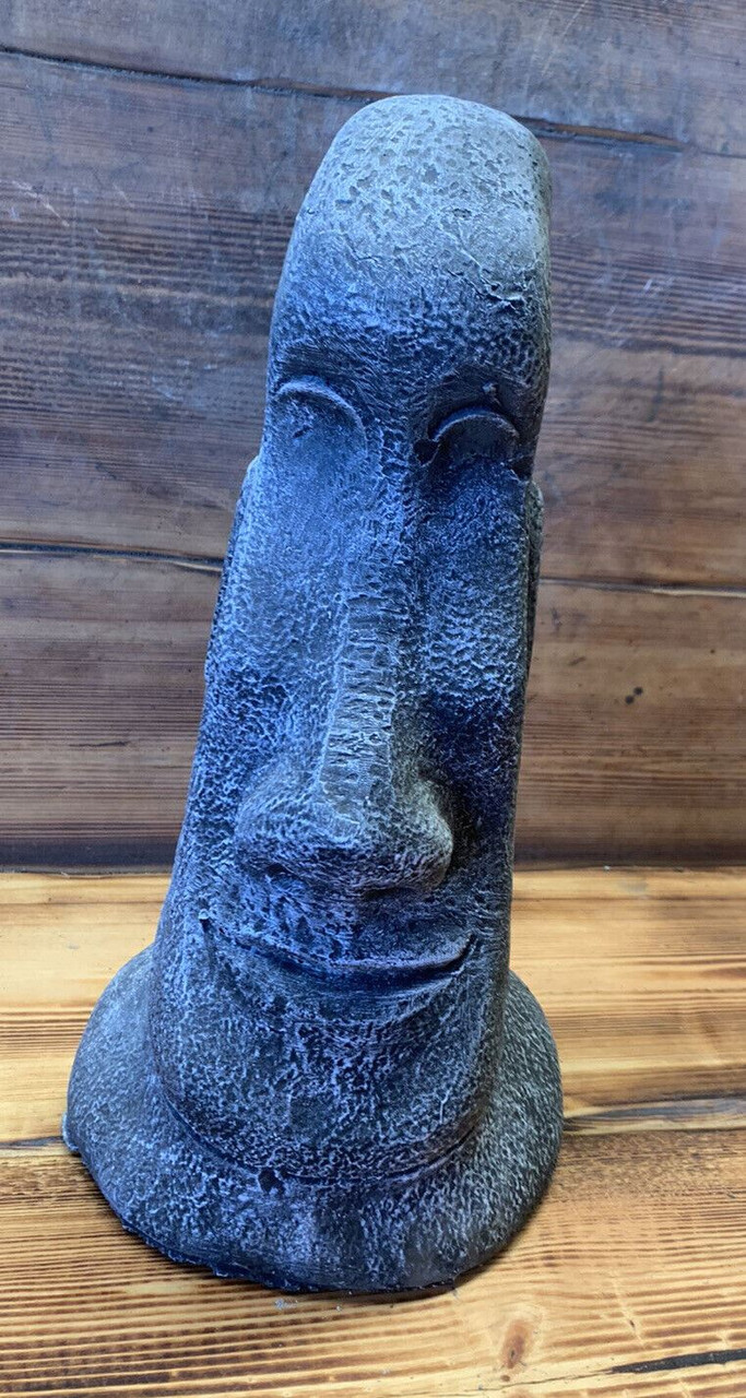 STONE  GARDEN EASTER ISLAND HEAD / MOAI / TIKI CONCRETE ORNAMENT