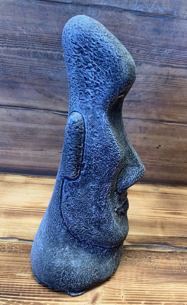 STONE  GARDEN EASTER ISLAND HEAD / MOAI / TIKI CONCRETE ORNAMENT