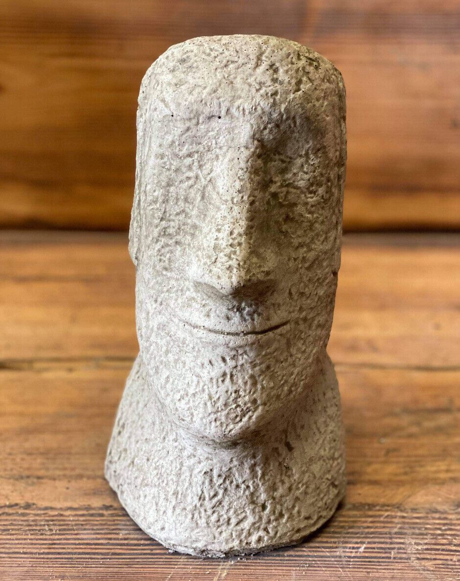 STONE GARDEN EASTER ISLAND  HEAD / MOAI / TIKI CONCRETE ORNAMENT