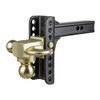 CURT Adjustable Channel Mount with Hook & Step Dual-Ball - 2" Shank, 14K, 6" Drop 45904