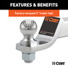 CURT 45295 Chrome Trailer Hitch Mount with 2-Inch Ball & Pin, Fits 2-In Receiver, 7,500 lbss, 2" Drop