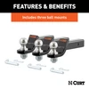 CURT 45037 Trailer Hitch Mounts with 2-Inch Ball & Pin, Fits 2-In Receiver, 7,500 lbss, 2" Drop, 3-Pack
