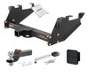 88 - 00 Chevrolet C3500 With 10" step bumper 2in. CURT Trailer Hitch + Ball Mount + Cover + Lock Kit HWA304