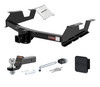 11 - 14 Chevrolet Silverado 3500 HD 8' bed, excluding factory receiver, Tommy Gate lift or cab & chassis 2in. CURT Trailer Hitch + Ball Mount + Cover + Lock Kit HWA566