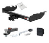 01 - 06 Chevrolet Silverado 1500 HD Excluding roll pan bumper, Tommy Gate lift or 10" drop bumper 2in. CURT Trailer Hitch + Ball Mount + Cover + Lock Kit HWA434