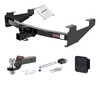 01 - 10 Chevrolet Silverado 2500 HD 8' bed, excluding factory receiver, Tommy Gate lift or cab & chassis 2in. CURT Trailer Hitch + Ball Mount + Cover + Lock Kit HWA489