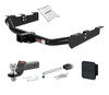 01 - 06 Chevrolet Silverado 3500 8' bed, excluding factory receiver, Tommy Gate lift, 10" drop bumper and cab & chassis 2in. CURT Trailer Hitch + Ball Mount + Cover + Lock Kit HWA524