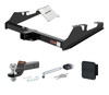 88 - 00 GMC K3500 Excluding with dual exhaust, 4-door crew cab, 10" step bumper or cab & chassis 2in. CURT Trailer Hitch + Ball Mount + Cover + Lock Kit HWA1112