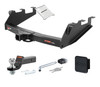 01 - 06 GMC Sierra 1500 HD Excluding 10" drop bumper, roll pan bumper or Tommy Gate lift 2in. CURT Trailer Hitch + Ball Mount + Cover + Lock Kit HWA1163