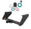 1999 - 2003 Ford F-250 Super Duty With 16" spare tire and 10" drop bumper Curt 2", Class 5 Trailer Tow Hitch + 4-flat Wiring Kit 15316