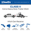 Draw-tite Titan® Class 5 Trailer Hitch, 2-1/2" Square Receiver, Black for Select Chevrolet Silverado 2500 HD, Chevrolet Silverado 3500 HD, GMC Sierra 2500 HD, GMC Sierra 3500 HD 45511