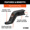 CURT Industrial Duty Forged Ball Mount (3" Shank, 21,000 lbss., 6" Drop, 10" Long) Trailer Hitch Ball Mount
