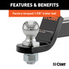 CURT Loaded Ball Mount with 1-7/8" Ball (2" Shank, 3,500 lbss., 2" Drop) Trailer Hitch Ball Mount
