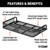 CURT 41" x 26" Black Steel Universal ATV Cargo Carrier Receiver Hitch Mounted Cargo Carrier