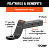 CURT Dual-Length Ball Mount (2" Shank, 7,500 lbss., 4" Drop, 8-1/8" or 11-1/8" Long) Trailer Hitch Ball Mount