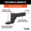 CURT Class 4 Ball Mount (2" Shank, 10,000 lbss., 2" Drop, 9-3/8" Long) Trailer Hitch Ball Mount