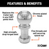 CURT Replacement 2-5/16" Pintle Ball (16,000 lbs., 1-1/4" Shank)