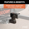 CURT Raised Receiver Adapter (2" Shank, Not for Towing Use, 4-1/4" Rise) Trailer Hitch Receiver Tube Adapter