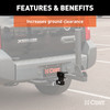 CURT Raised Receiver Adapter (2" Shank, Not for Towing Use, 4-1/4" Rise) Trailer Hitch Receiver Tube Adapter