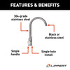Lippert Flow Max Curved Gooseneck Faucet - Stainless Steel