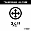 1987-1990 Nissan Pulsar NX All Class 1 Fixed-Tongue Trailer Hitch with 2" & 1-7/8" Ball