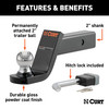 CURT Towing Starter Kit with 2" Ball (2" Shank, 7,500 lbss, 4" Drop) Trailer Hitch Ball Mount