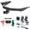 22 - 25 Acura MDX  Curt 2" Class 3 Trailer Tow Hitch + 5-Flat Wiring Kit Tow Boat/Utility Trailer with Surge Brakes 13472