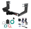 2010 - 2019 Mercedes-Benz Sprinter 3500 Cargo van, 144" WB with step bumper, excluding rear door step Curt 2" Class 3 Trailer Tow Hitch + 5-Flat Wiring Kit Tow Boat/Utility Trailer with Surge Brakes 13375