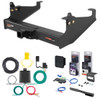08 - 20 Ford F-350 Super Duty Cab & chassis with 34" frame width (O.D.) Curt 2" Class 5 Trailer Tow Hitch + 5-Flat Wiring Kit Tow Boat/Utility Trailer with Surge Brakes 15445