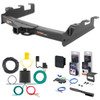 01 - 06 Chevrolet Silverado 3500 6' bed, factory replacement hitch Curt 2" Class 5 Trailer Tow Hitch + 5-Flat Wiring Kit Tow Boat/Utility Trailer with Surge Brakes 15302