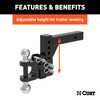 CURT Adjustable Multipurpose Ball Mount (2" Shank, 2" & 2-5/16" Balls) Trailer Hitch Ball Mount