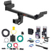 19 - 24 Ford Edge SE & SEL only Curt 2" Class 3 Trailer Tow Hitch + 5-Flat Wiring Kit Tow Boat/Utility Trailer with Surge Brakes 13452