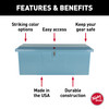 Taylor Made Stow N? Go Deep Fiberglass Dock Box, Medium (27"H X 72"W X 26"D), Ice Blue #83554IB