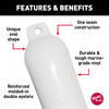 Taylor Made Hull-Gard® Inflatable Boat Fender, White (6.5" x 23") #1023