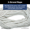 Lewmar Anchor Rode - 10' 1/4" G4 Chain, 150' 1/2" 3-Strand Nylon Rope with 5/16" Shackle