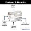 Lewmar Anchor Rode - 15' 1/4" G4 Chain, 200' 1/2" 3-Strand Nylon Rope with 5/16" Shackle