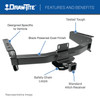 1987-1993 Ford F-250 Draw-Tite Class 5 Trailer Hitch, 2 Inch Square Receiver, Black w/ Custom Fit Wiring Kit