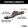 CURT Class 2 Ball Mount (1-1/4" Shank, 3,500 lbss., 1" Drop, 7-13/16" Long) Trailer Hitch Ball Mount